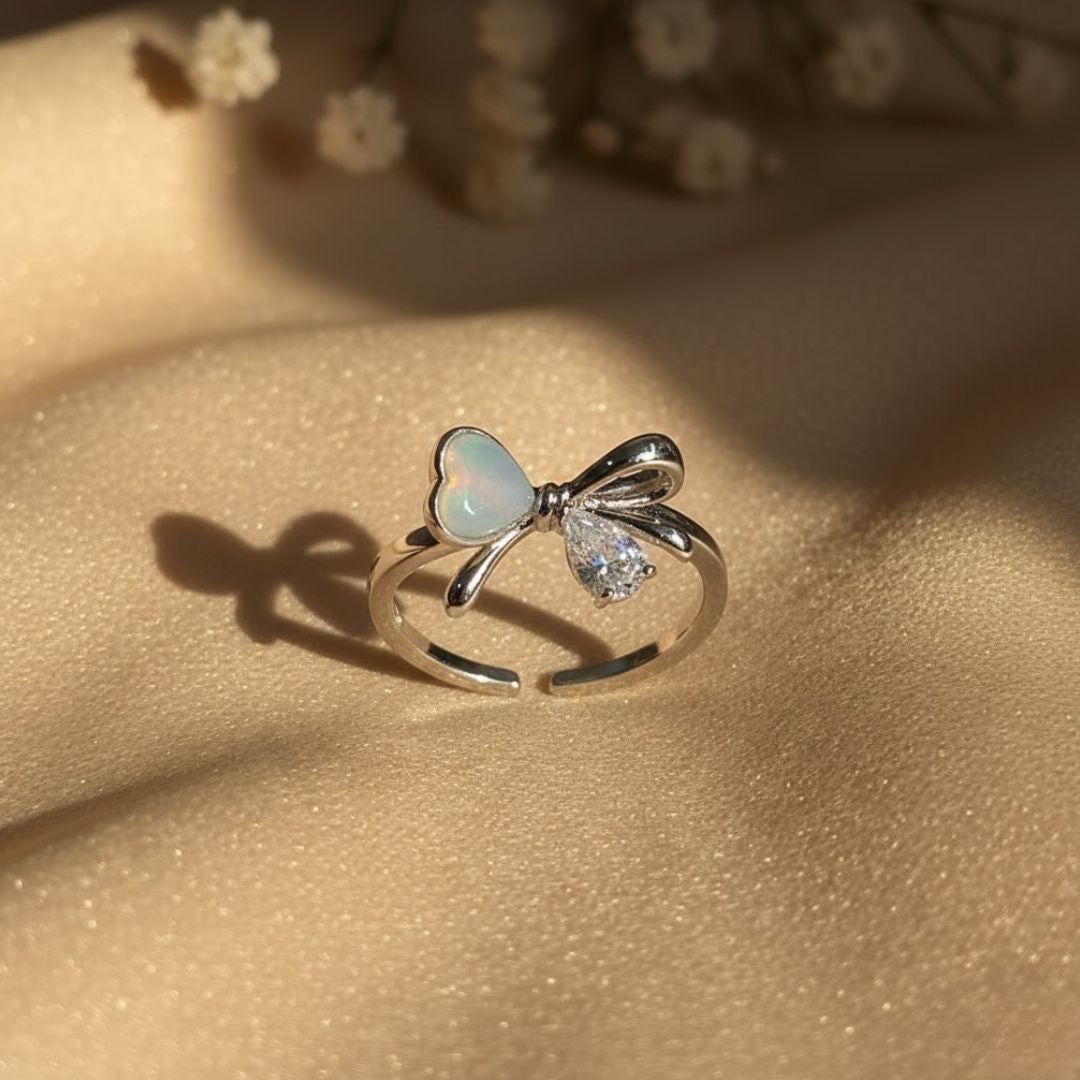 Dainty Ribbon Sparkle Ring