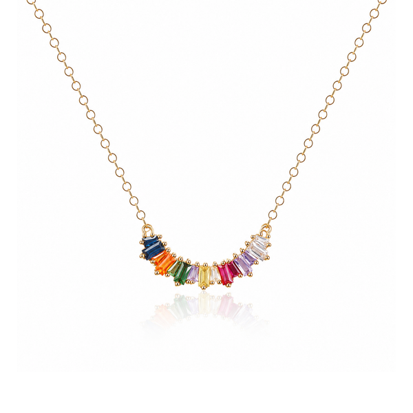 Zircon Rainbow Arc Necklace