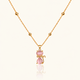 Pink Meow Necklace - 18k Gold ( Demi Fine )