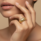 Golden Rib Ring - 18k Gold (Demi Fine)