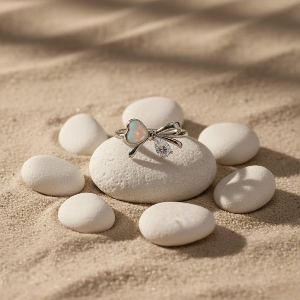 Dainty Ribbon Sparkle Ring