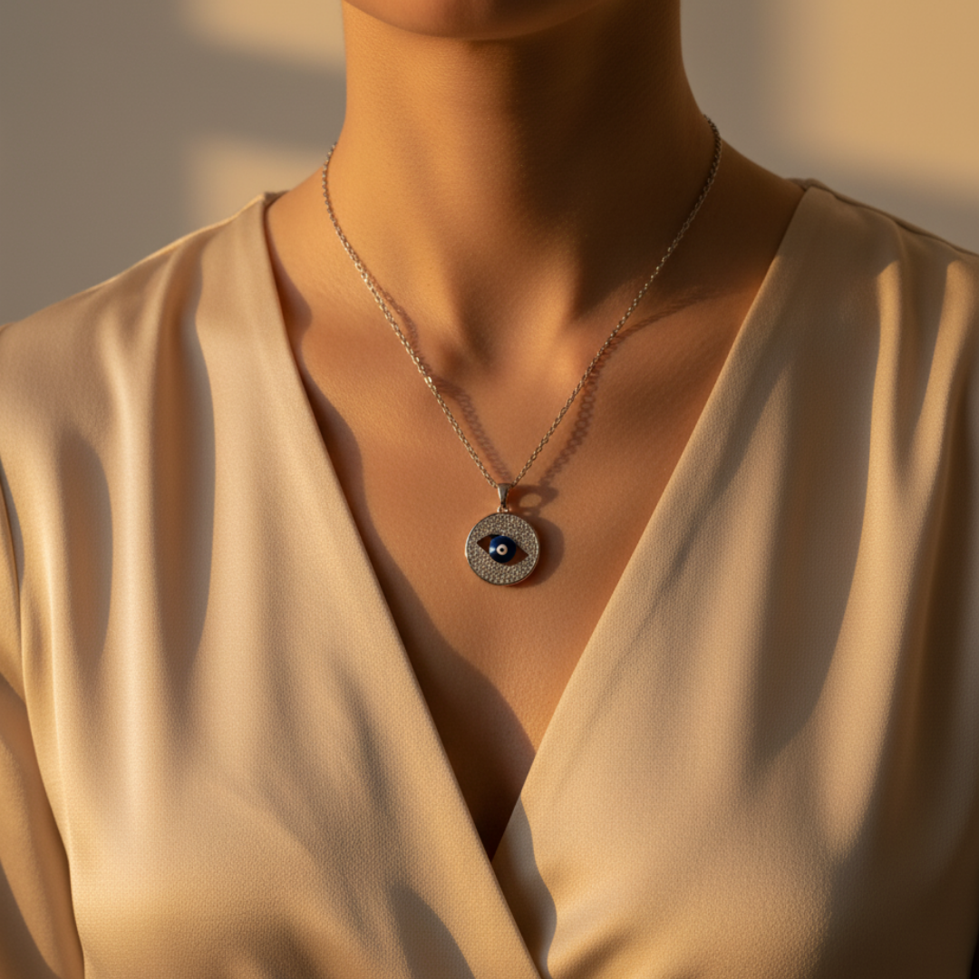 Round Cut Evil Eye Classic Zircon Elegance Necklace