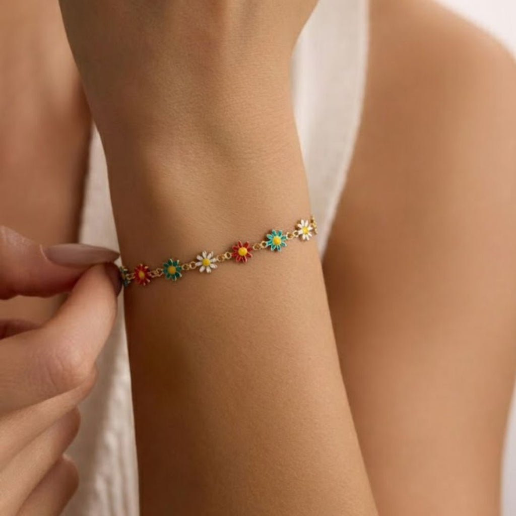 Rainbow Daisy Style Bracelet