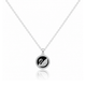 Rhodium Plated Swan Medallion Necklace