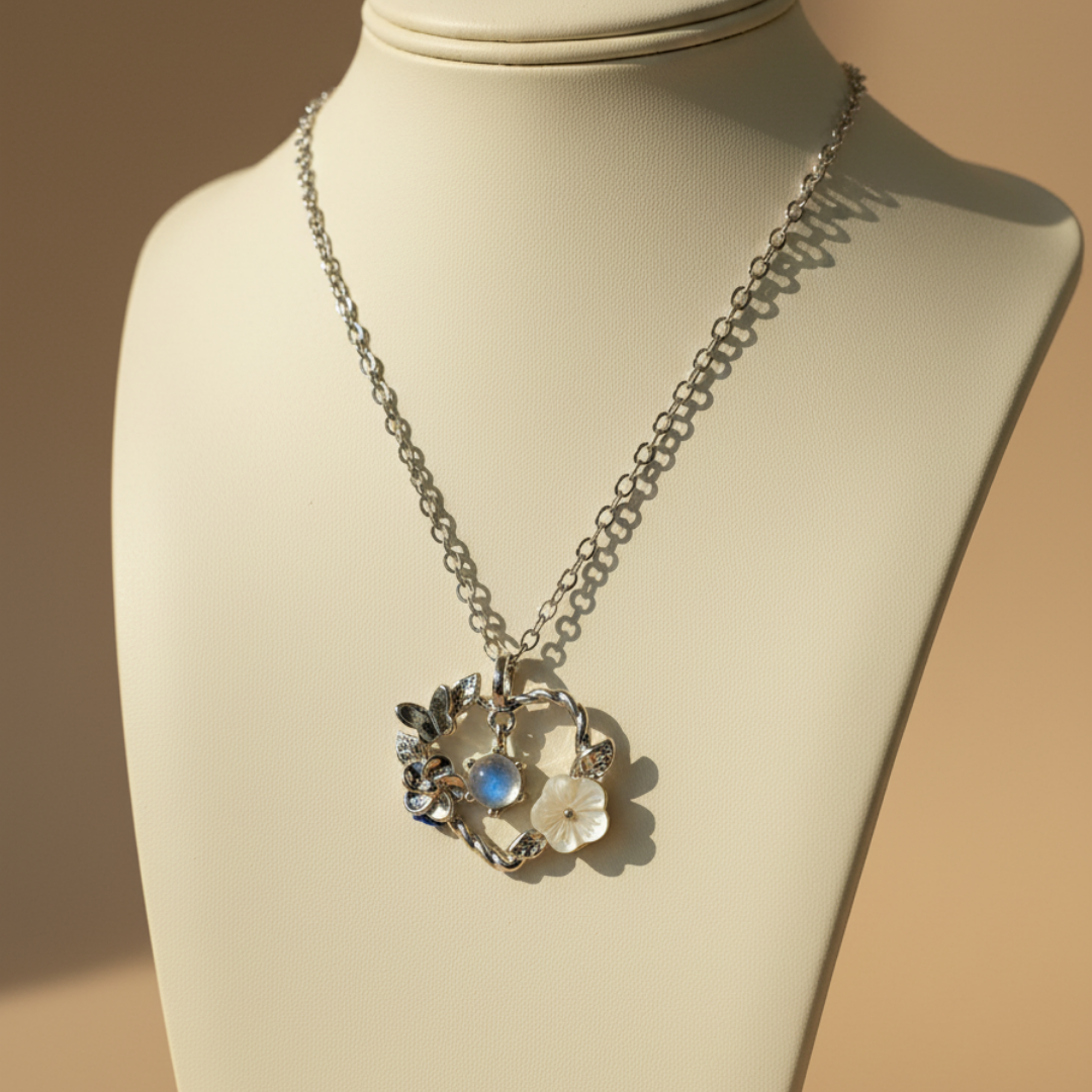 Garden Heart Pendant Necklace