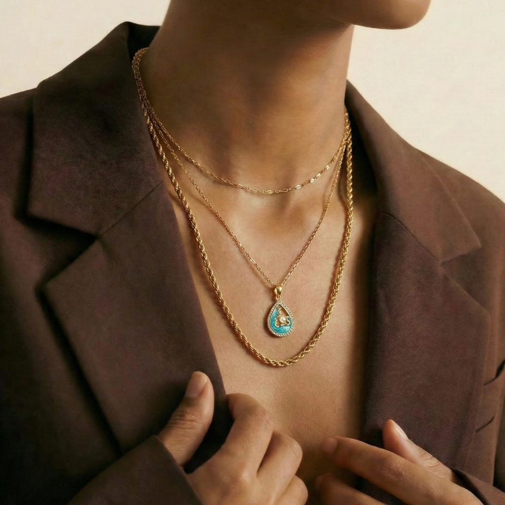 Aqua Lumiere Layered Chain