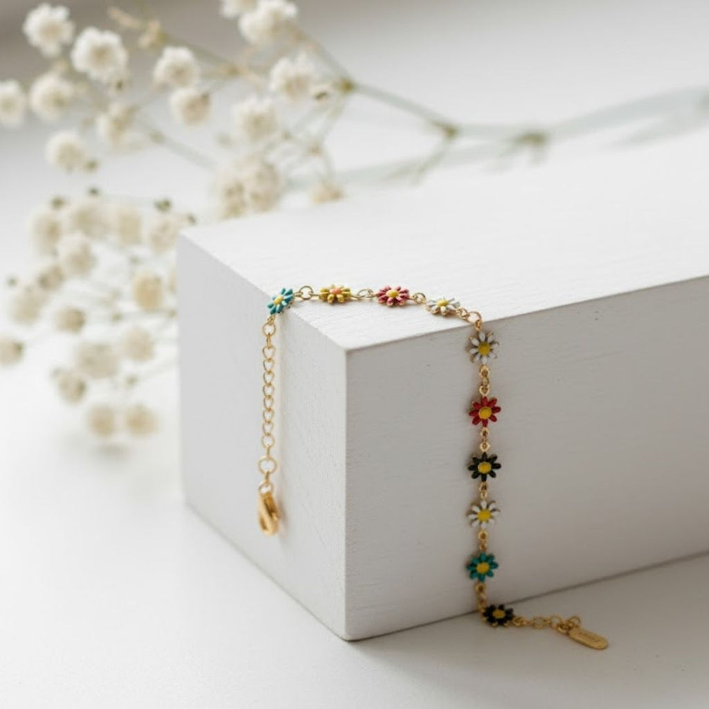 Rainbow Daisy Style Bracelet