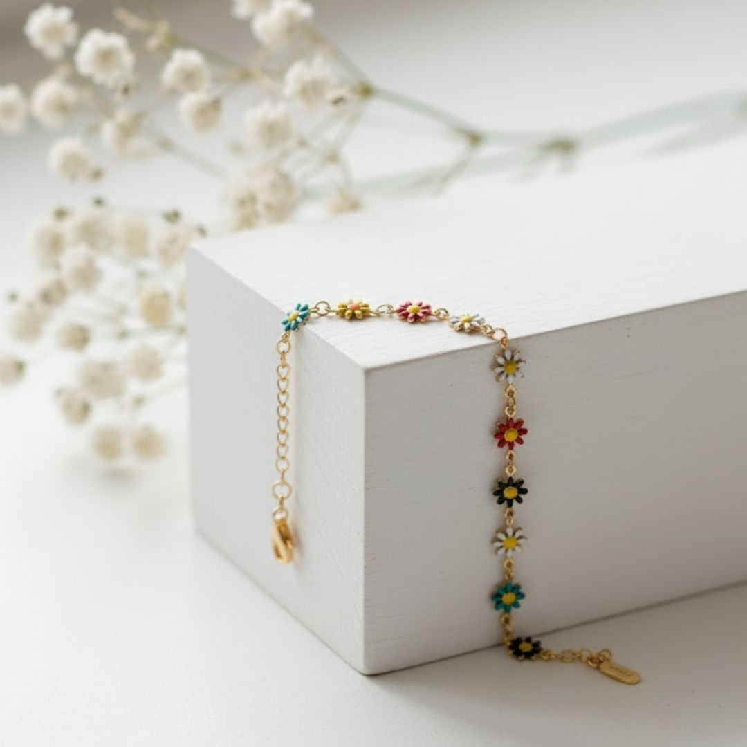 Rainbow Daisy Style Bracelet