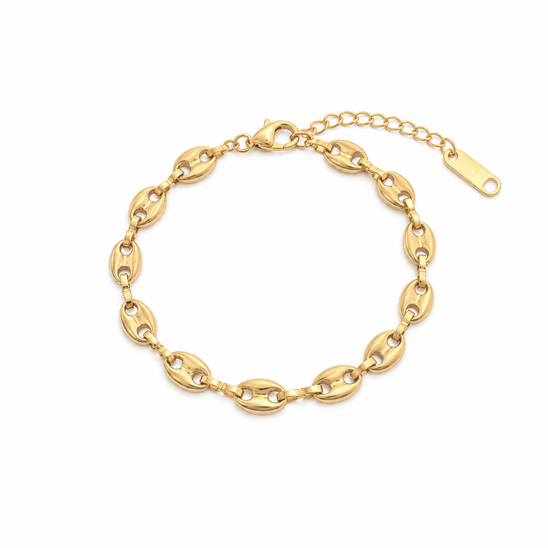 Gold Oval Link Bracelet