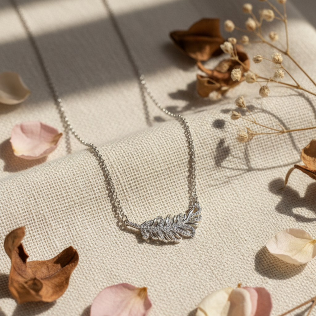 Feather Zircon Diamond Necklace
