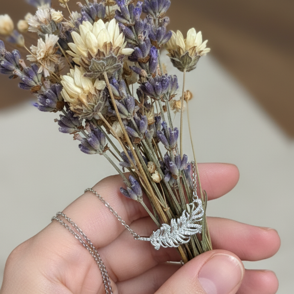 Feather Zircon Diamond Necklace