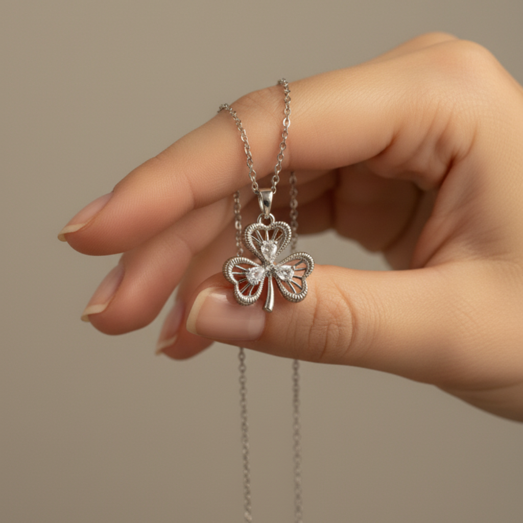 Charming Clover  Zircon Diamond Necklace