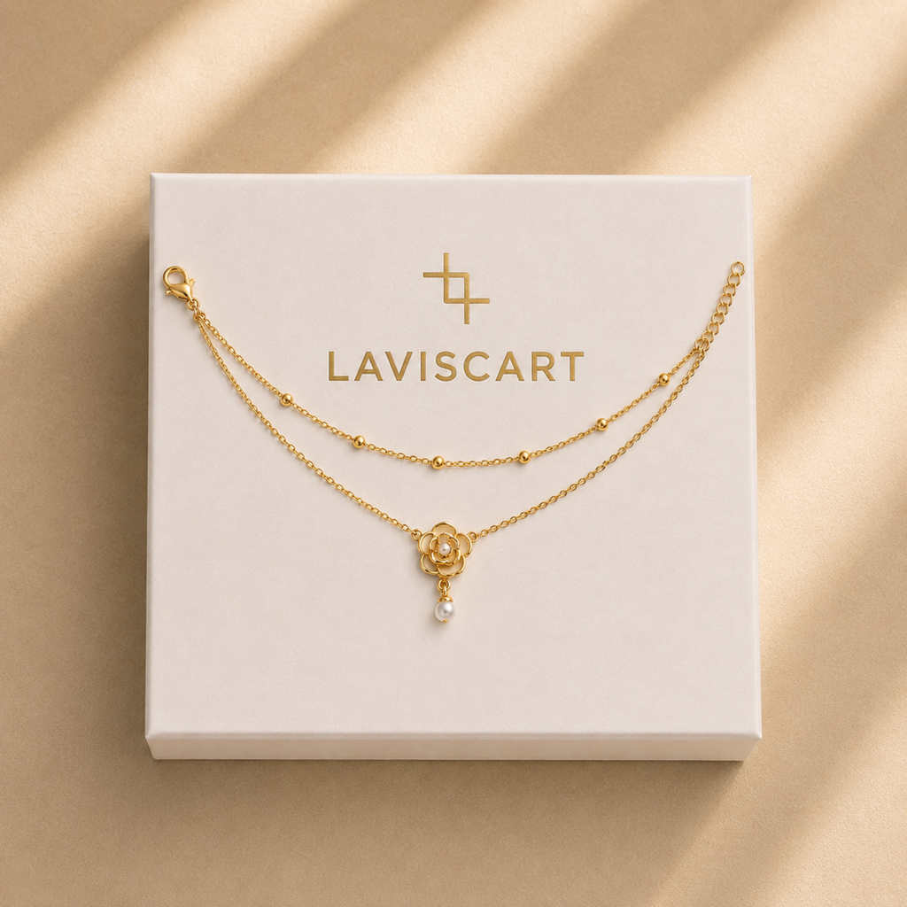 Rose Pearl Drop Anklet