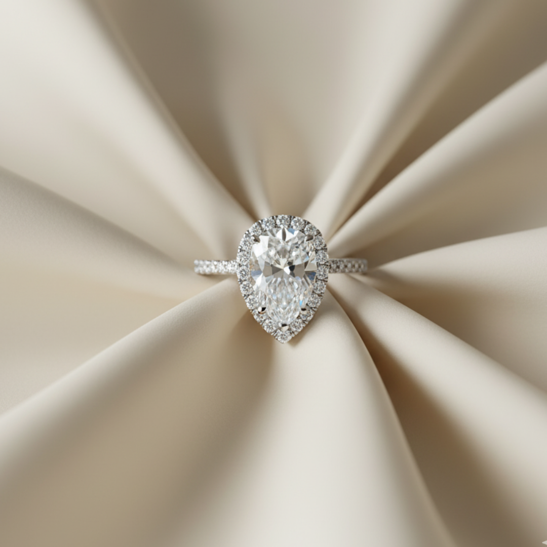 Pear-Shaped Zircon Ring