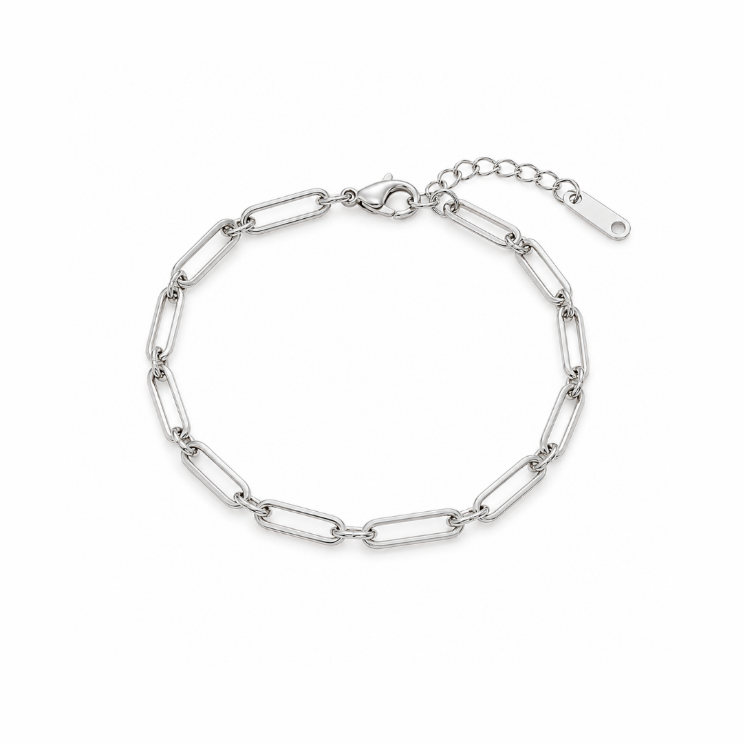 Silver Paperclip Chain Bracelet