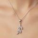 Leaf Pendant Zircon Diamond Necklace