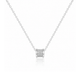 Zircon Studded Cylinder Pendant Necklace