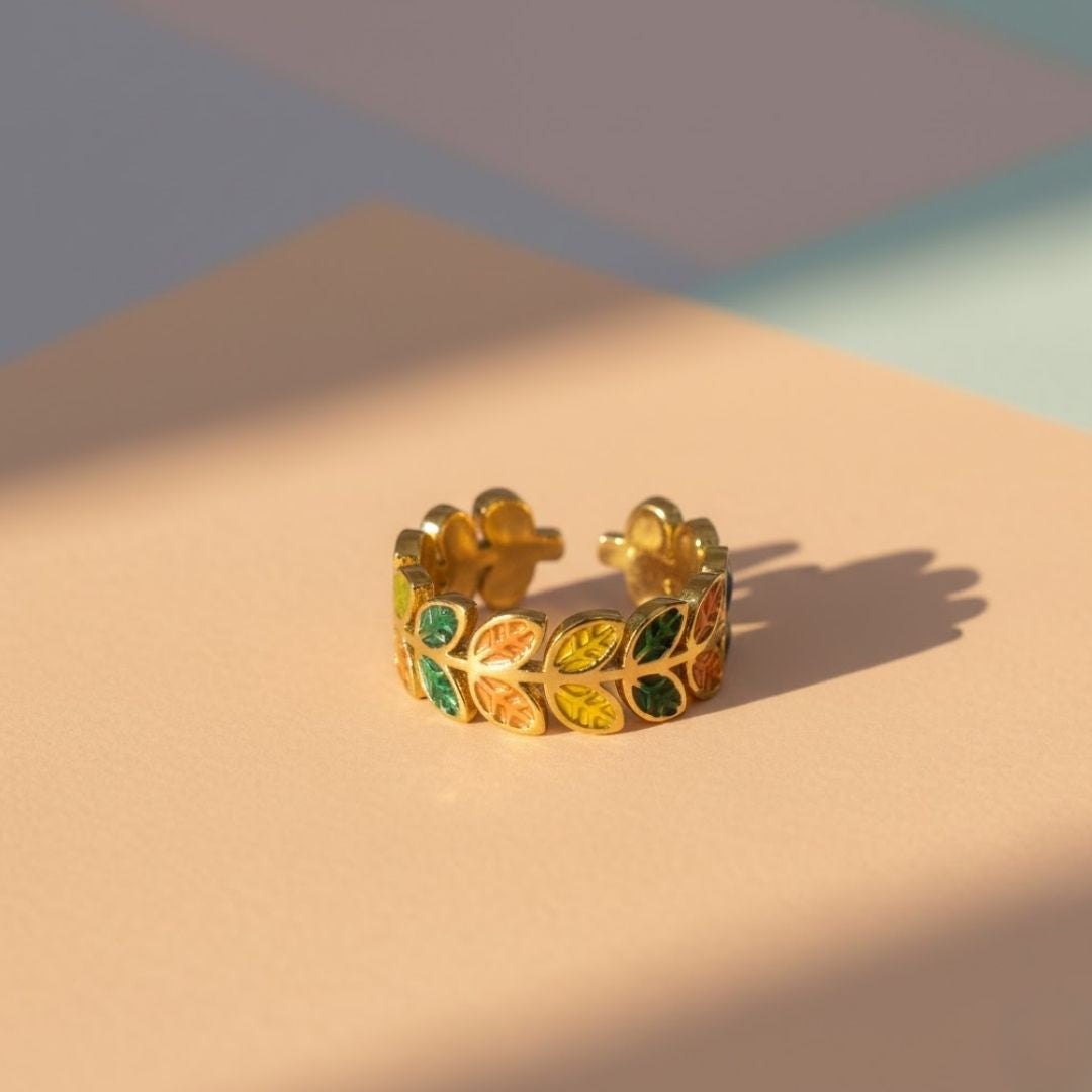 Bohemian Style Leaflet Ring