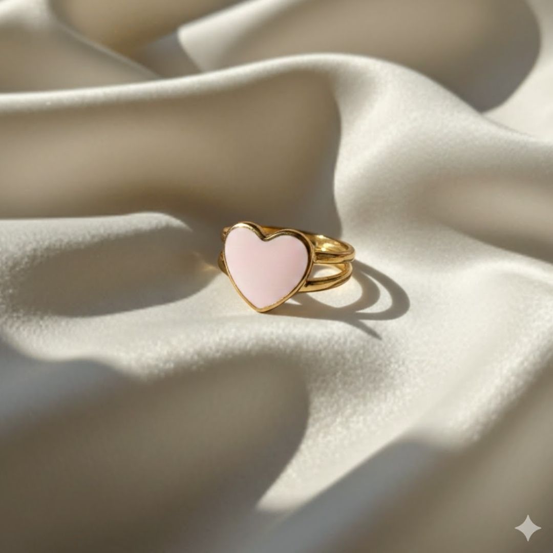 Pastel Heart Charm Ring