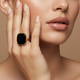 Black Bloom Charm Ring