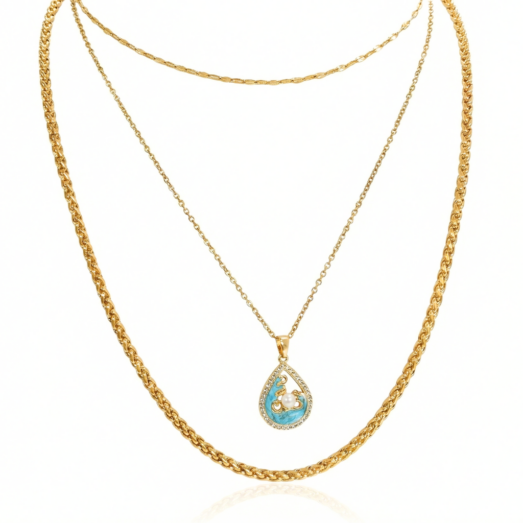 Aqua Lumiere Layered Chain