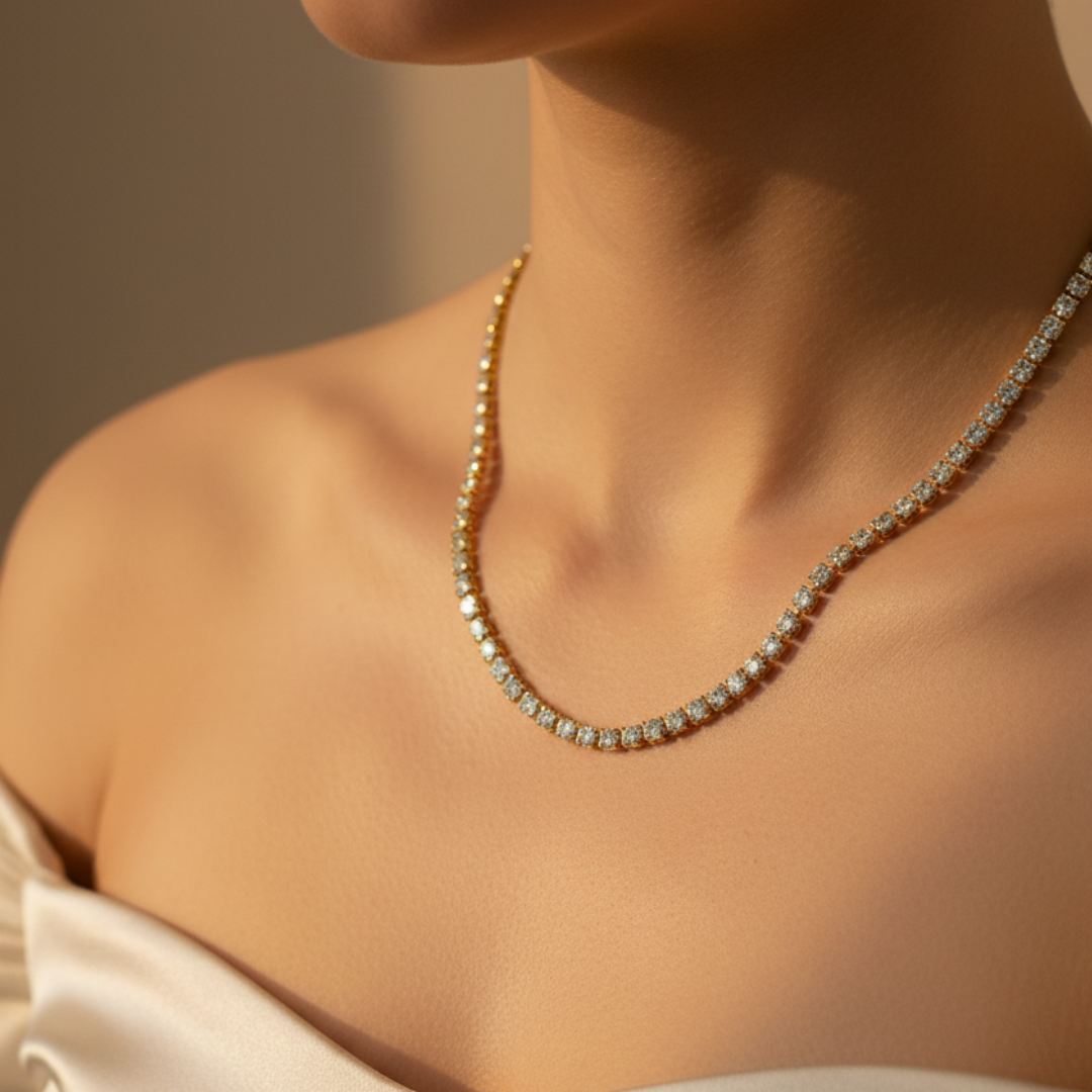 Sterling Zircon Diamonds Necklace