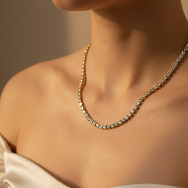 Sterling Zircon Diamonds Necklace