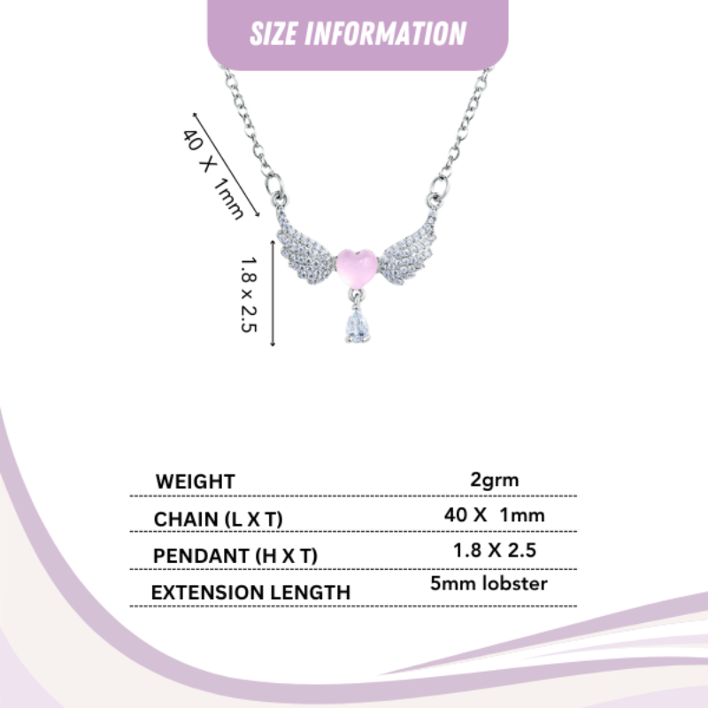 Angelic Heart Wings Necklace