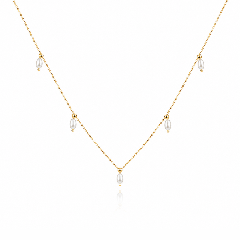 pearl drop necklace - 18K Gold ( Demi Fine)