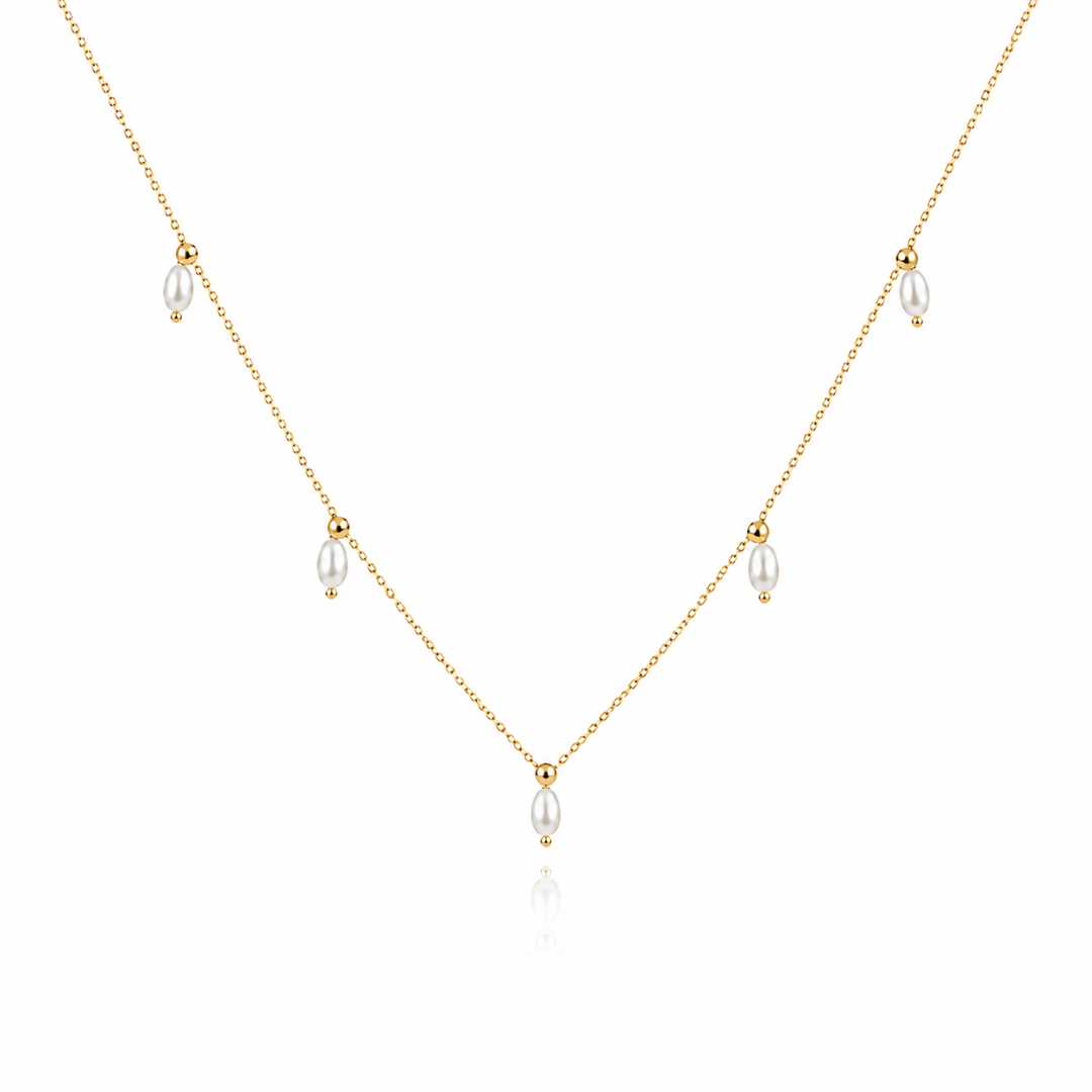 pearl drop necklace - 18K Gold ( Demi Fine)