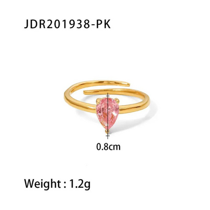 18k Gold Plated Filigree Ring (Pink)