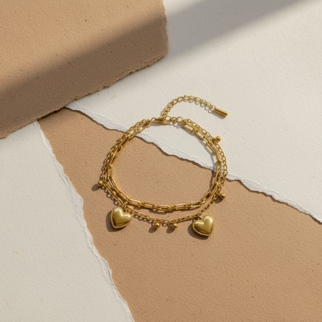 Double Layered Heart Bracelet
