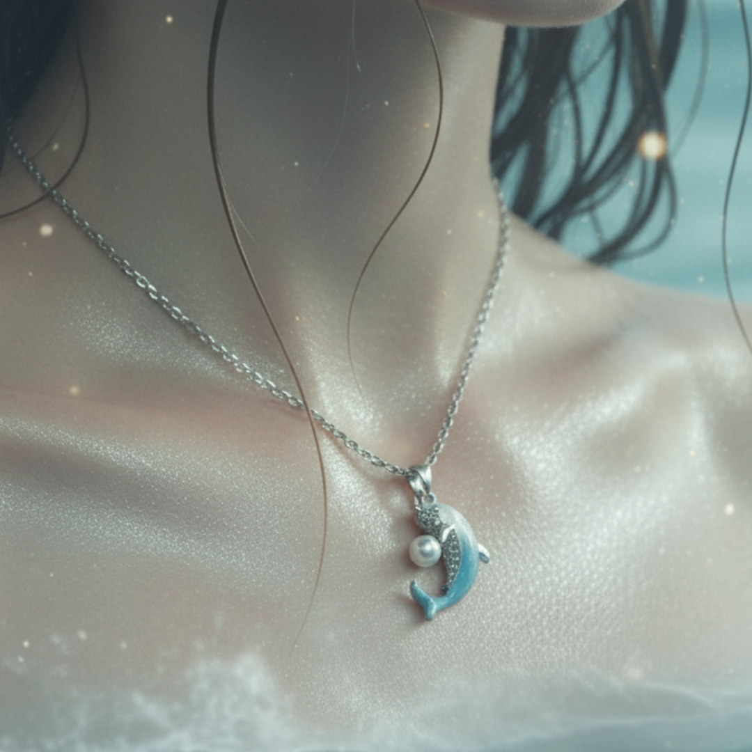 Dancing Dolphin Pearl Necklace
