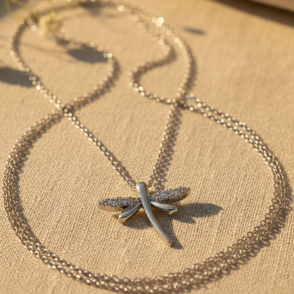Dragonfly Zircon Diamond Necklace