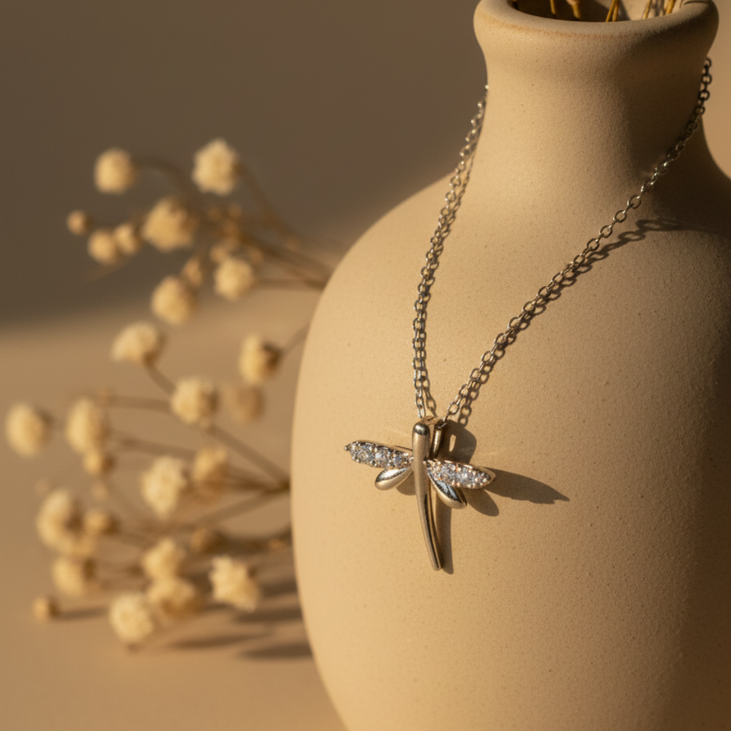 Dragonfly Zircon Diamond Necklace