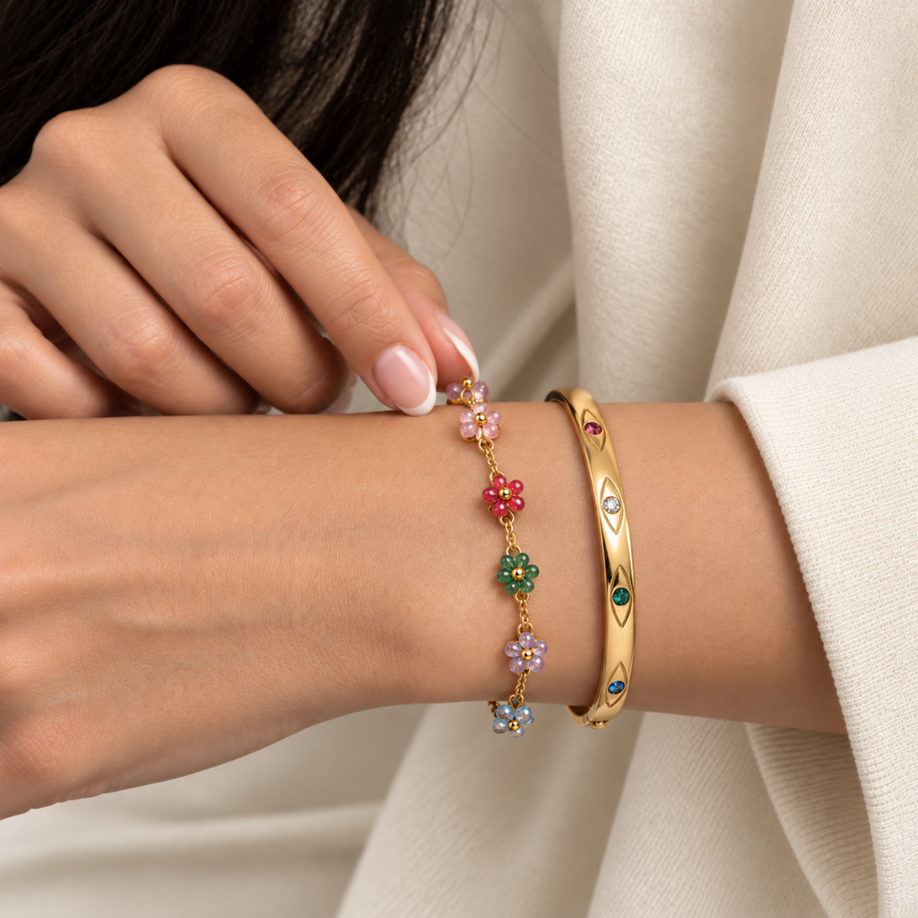 Happy Bloom Bracelet - 18k Gold ( Demi Fine )