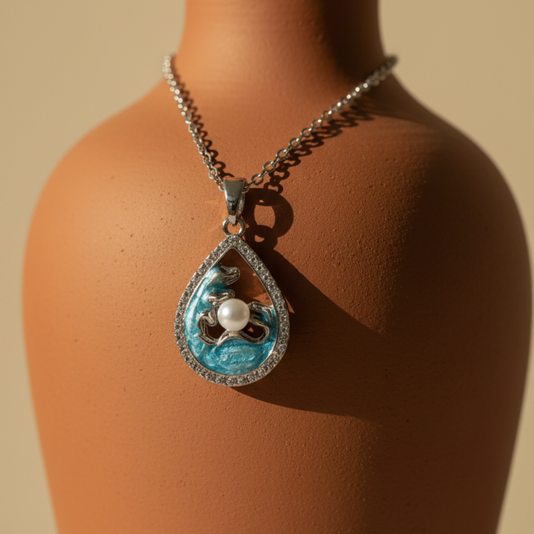 Aquatic Droplet Pearl Necklace