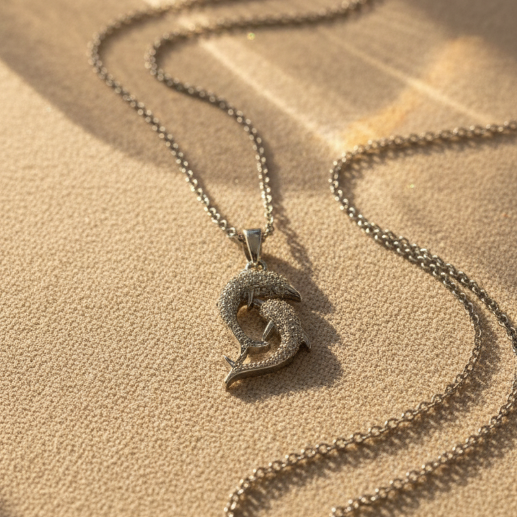 Dainty Dolphins Zircon Diamond Necklace