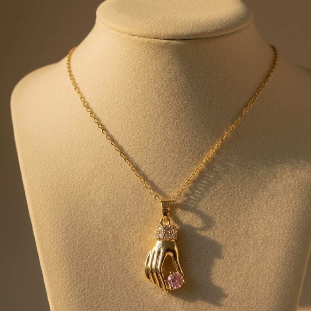 Ava Pink Zircon Diamond Necklace