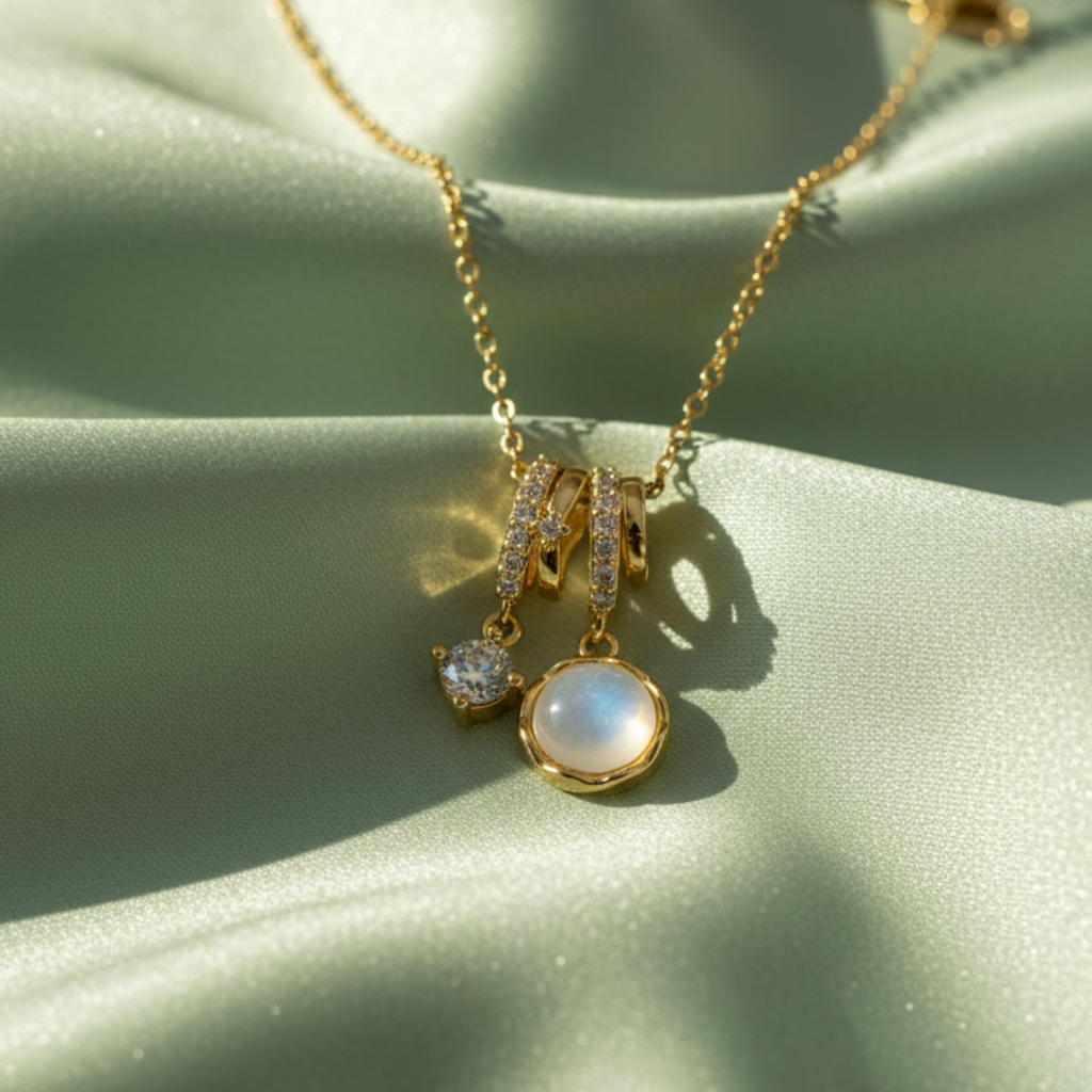 Shackle Charm Zircon Diamond Necklace