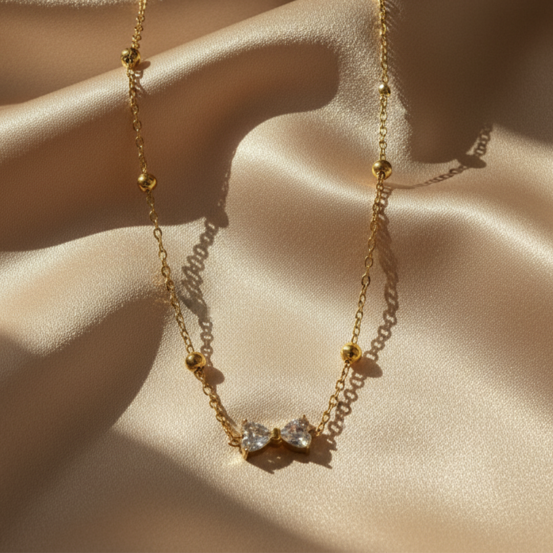 Minimalistic Zircon Bow Necklace