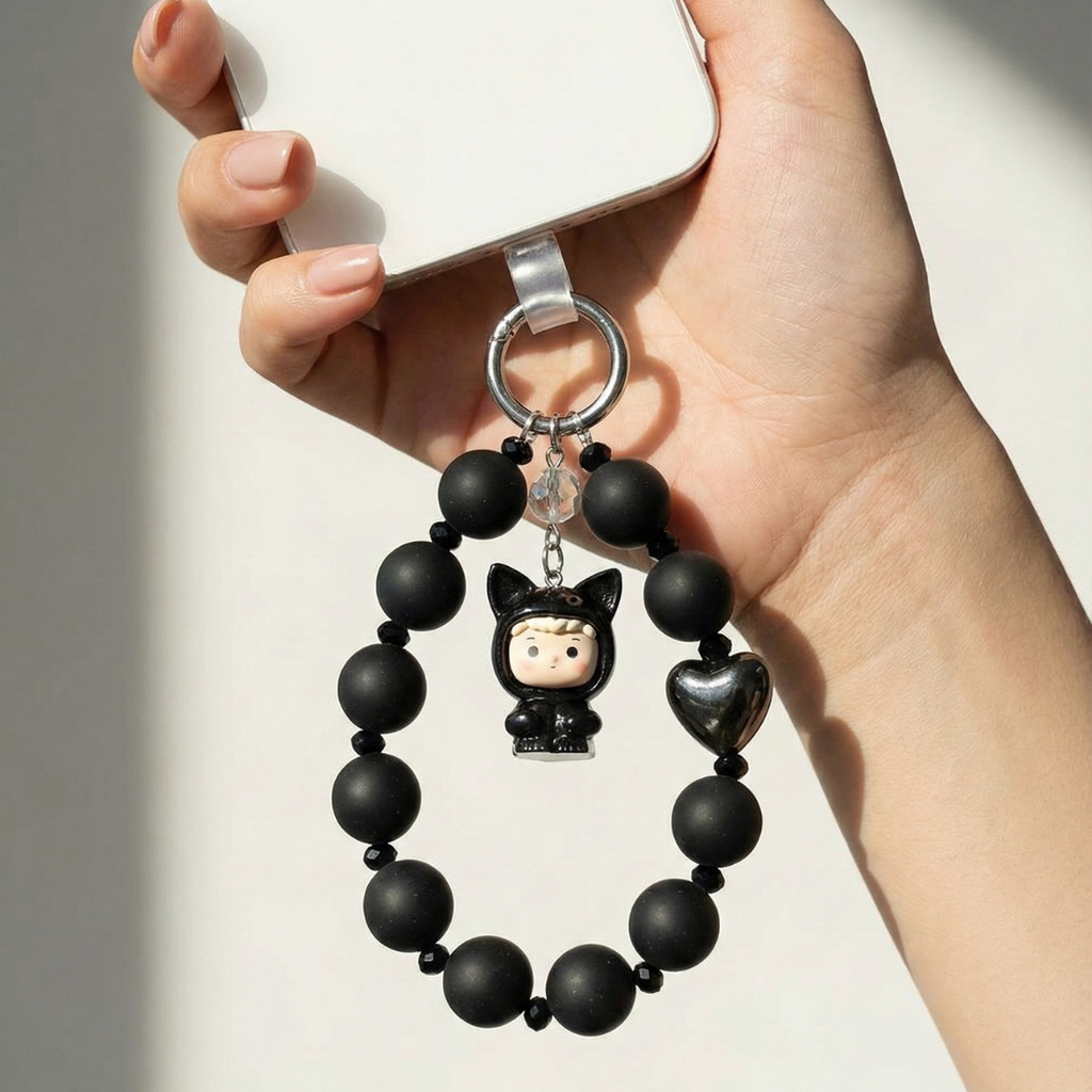 Blackie Buddy Mobile Charm