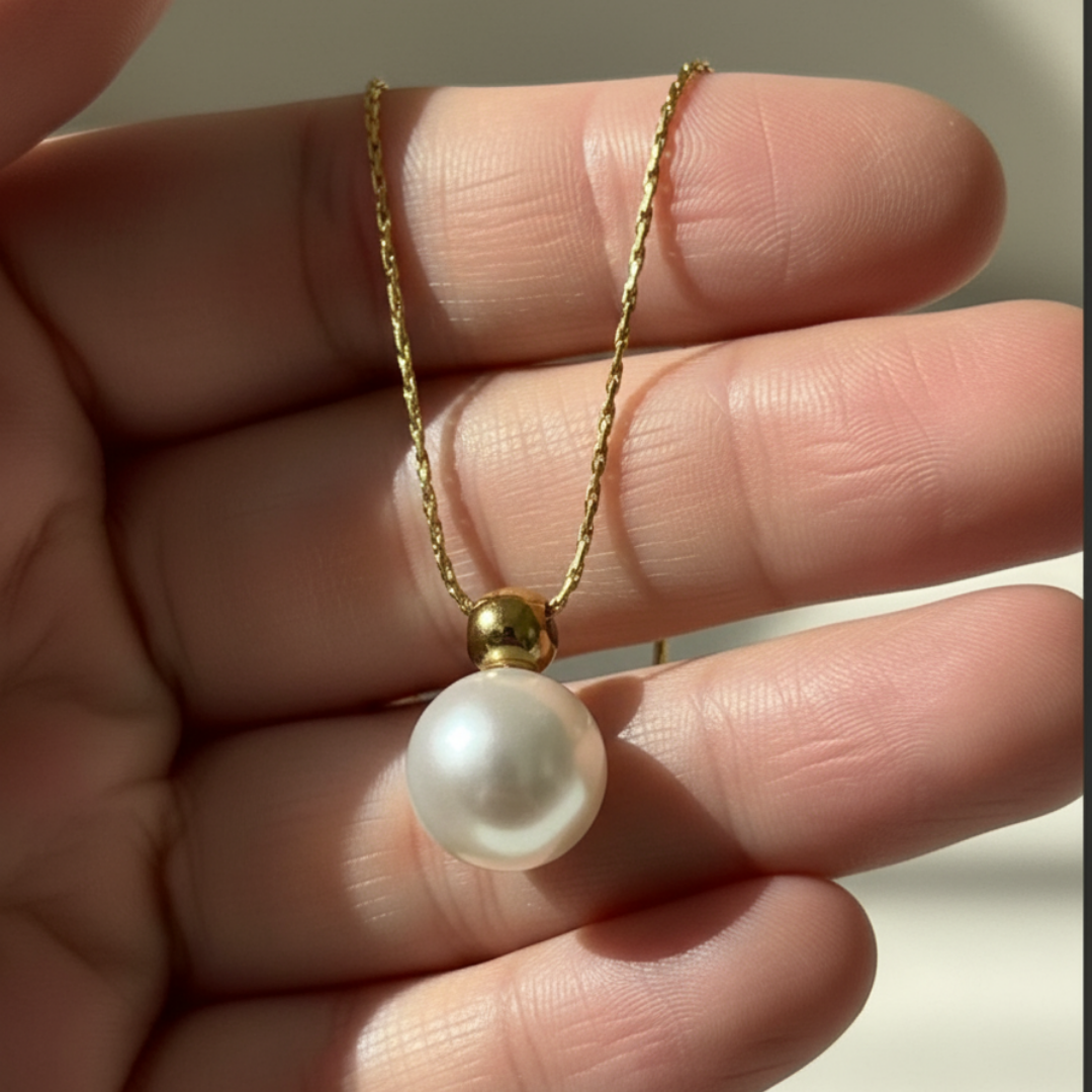 18k Gold-Plated Pearl Necklace