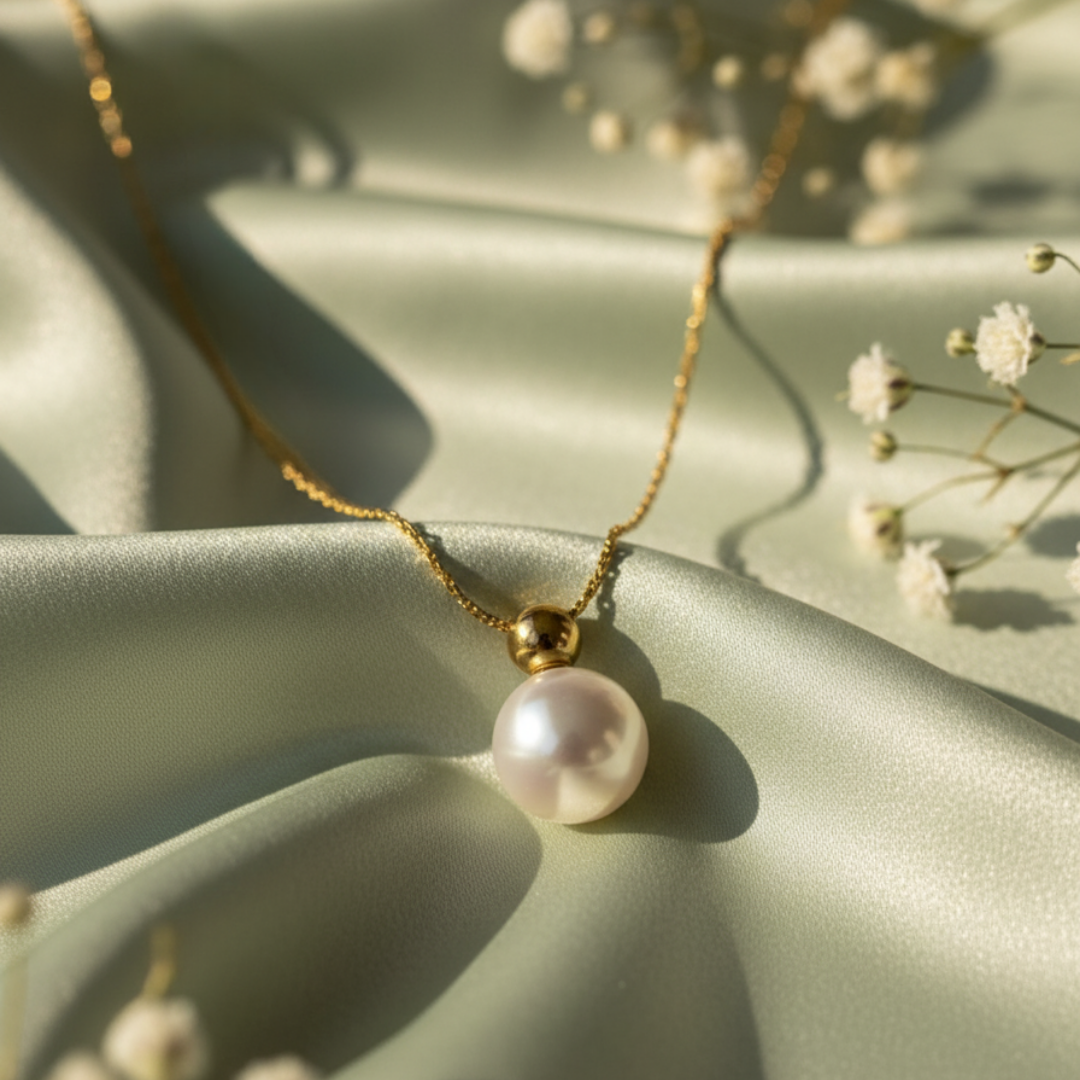 18k Gold-Plated Pearl Necklace