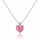 Pink Zircon Heart Pendant Necklace