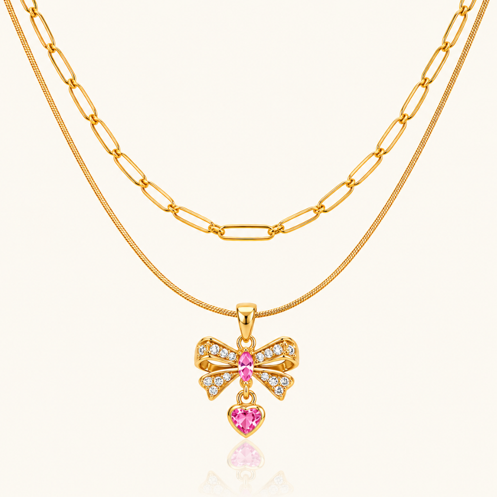 Bowtique Necklace - 18k Gold (Demi Fine)