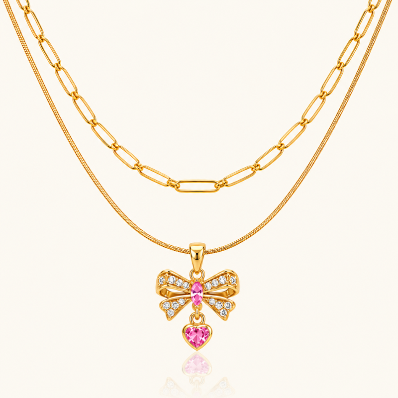 Bowtique Necklace - 18k Gold (Demi Fine)