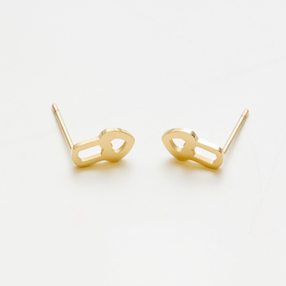 Heart Lock Gold Earrings