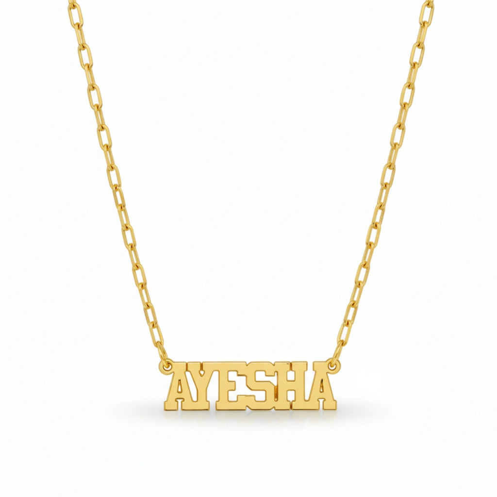 Bold Block Letter Custom Name Necklace