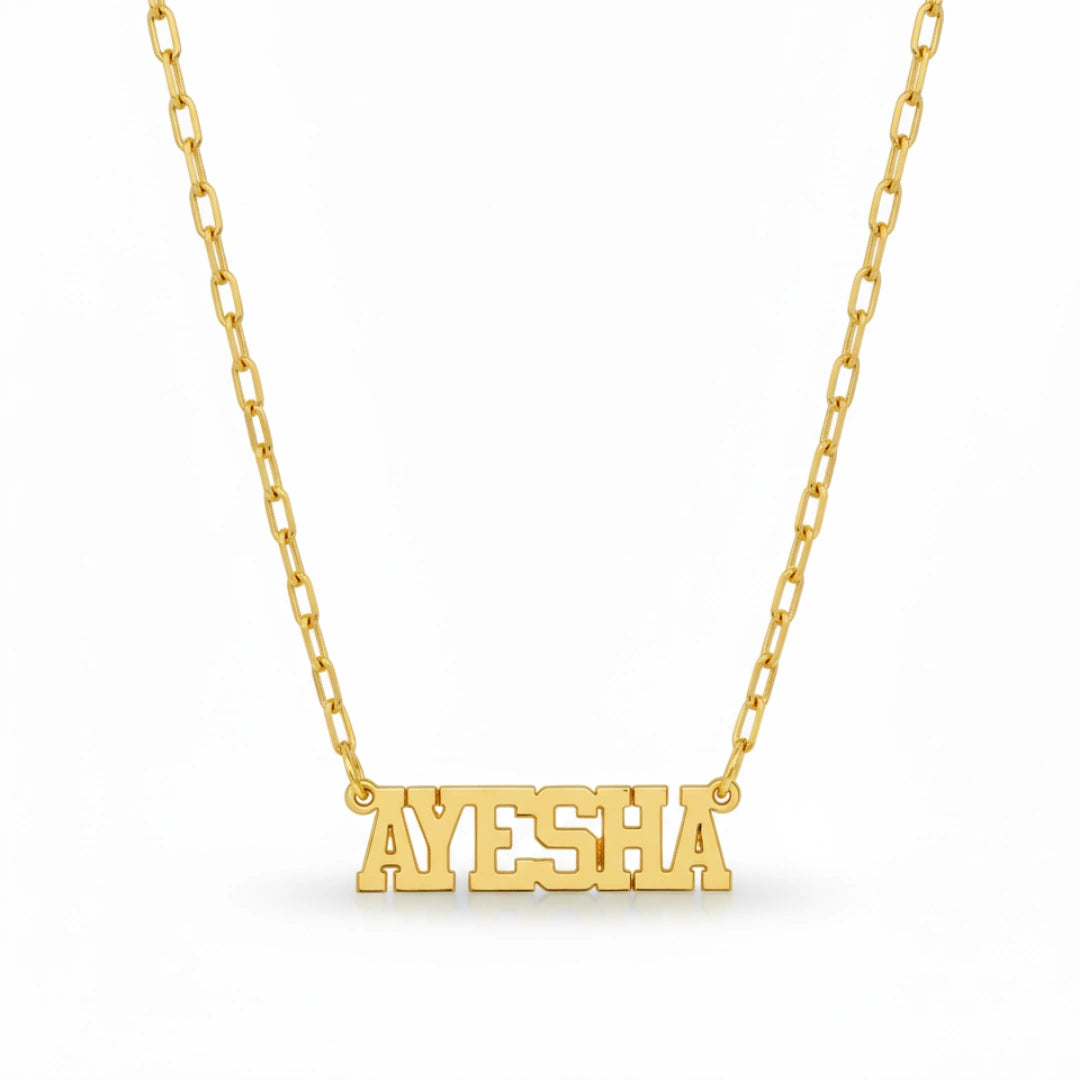 Bold Block Letter Custom Name Necklace